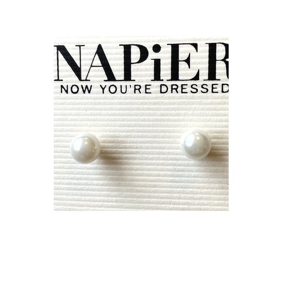 Vintage Napier Pearl Studs - NEW - Picture 2 of 5